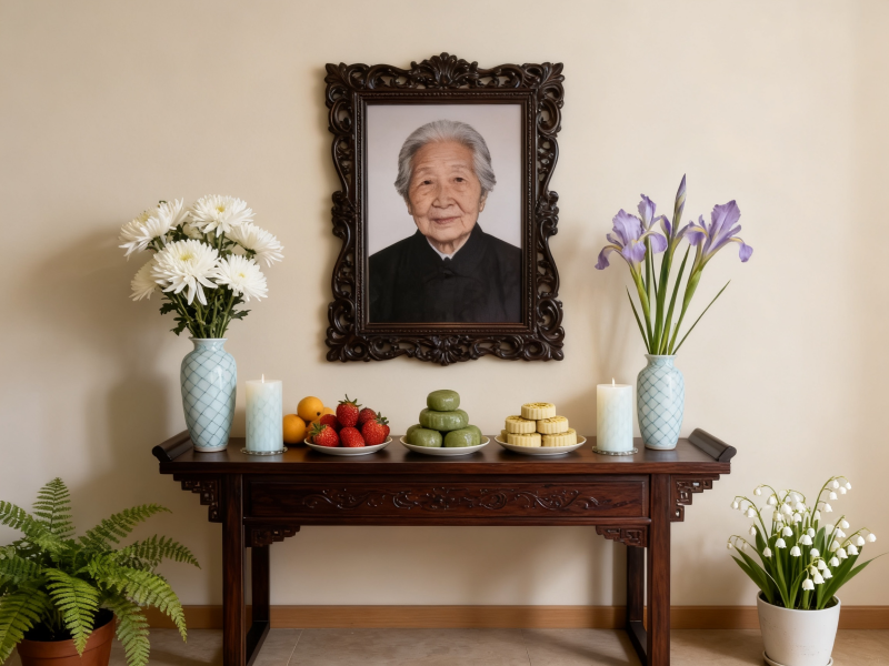 jimeng-2026-07-31-9219-图片是一张灵堂布置的现场图片,参考这张图片,再为我创造